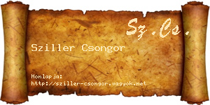Sziller Csongor névjegykártya